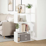 Room Divider Bookcase 3-Tier White 70x24x97 cm Engineered Wood 858111