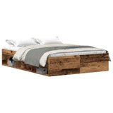 Bed Frame without Mattress Old Wood 135x190 cm Engineered Wood 3329315