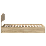 Storage Bed with Drawer Sonoma Oak 90 x 190 cm Engineered Wood 3413140