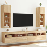 TV Cabinets with LED Lights 2 pcs Sonoma Oak 30.5x30x90 cm 837006