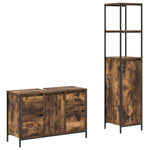 ZNTS 2-Piece Bathroom Furniture Set in Smoked Oak Engineered Wood 3328376