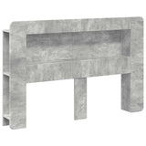 Headboard Cabinet with Storage Concrete Grey Engineered Wood 8001276