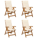 Reclining Garden Chairs 4 pcs Natural Solid Acacia Wood 3434464