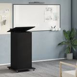 Lectern with Wheels & Drawer Black 55x55x107 cm Engineered Wood 848025