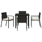 Garden Dining Set 5 pcs Black Powder-Coated Steel 3379248