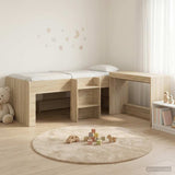 Kids'High Bed Frame with Desk 2 pcs Sonoma Oak Engineered Wood 3423448