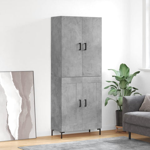 Highboard Concrete Grey 69.5x34x180 cm Engineered Wood 3195791