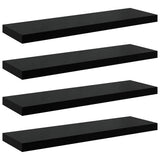 Floating Wall Shelves 4 pcs High Gloss Black 80x23.5x3.8 cm MDF 323774