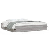 Bed Frame with Drawers without Mattress Grey Sonoma 180x200 cm Super King 3207257