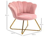 Velvet-Feel Lotus Petal Accent Chair - Pink T3398P344514