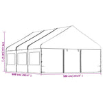 Gazebo with Roof White 6.69x5.88x3.75 m Polyethylene 3155495