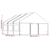 Gazebo with Roof White 6.69x5.88x3.75 m Polyethylene 3155495