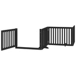 Dog Gate with Door Foldable 10 Panels Black 800 cm Poplar Wood 3155683