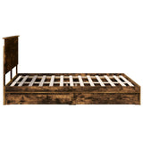 Storage Bed with Drawer Smoked Oak 160 x 200 cm Engineered Wood 3411191