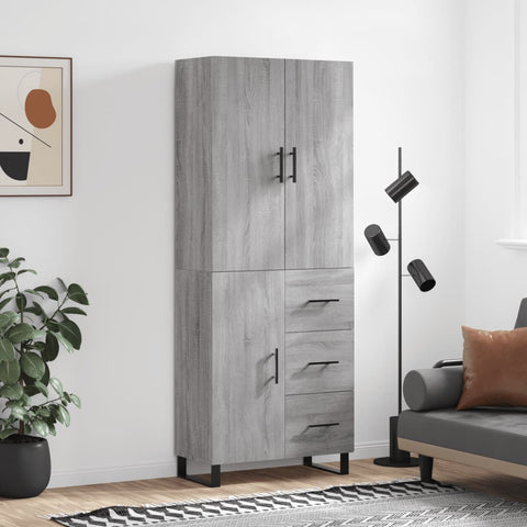 Highboard Grey Sonoma 69.5x34x180 cm Engineered Wood 3195929