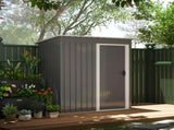 5 x 3ft Garden Storage Shed with Sliding Door and Sloped Roof Outdoor Equipment Tool, Light Grey T3398P313636
