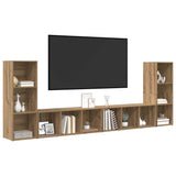 TV Cabinet Set Wall-mounted 4 pcs Artisan Oak 37 x 35 x 107 cm 3393524