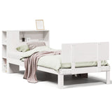 Bookcase Bed without Mattress White 100x200cm Solid Wood Pine 3322649