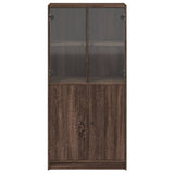 Highboard with Doors Brown Oak 68x37x142 cm Engineered Wood 3295870