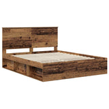 Bed Frame with Headboard Old Wood 160 x 200 cm Solid Pine Wood 3410990