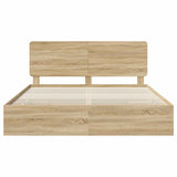 Bed Frame with Drawer Sonoma Oak 180 x 200 cm Engineer Wood 3412569