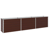 Raised Garden Bed Brown 240 x 40 x 55 cm cold-rolled steel 8006256