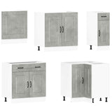 11 Piece Kitchen Cabinet Set Kalmar Concrete Grey Engineered Wood 3314915
