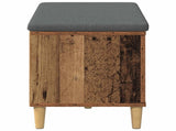 Hall Bench Old Wood 80 x 38 x 46 cm Engineered Wood and Fabric 891534