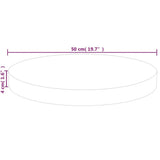 Round Table Top 50x4 cm Untreated Solid Wood Oak 342909