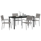 Garden Dining Set with Cushion 5 pcs Grey Poly Rattan 3380046