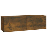 Wall TV Cabinets 2 pcs Smoked Oak 100x30x30 cm Engineered Wood 820466