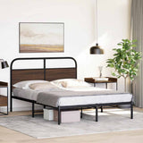 Bed Frame Without Mattress 135x190 cm Brown Oak Engineered Wood 4100306