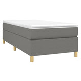Box Spring Bed Frame Dark Grey Single Fabric 3121206