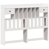 Bookcase Bed without Mattress White 140x200cm Solid Wood Pine 3322602