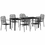 Garden Dining Set 7 pcs Black Powder-Coated Steel 3379161