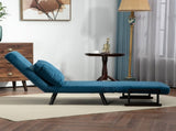 4-in-1 Velvet-Feel Single Chair Bed, with Pillow - Navy Blue T3398P343627