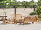 Garden Sofa Set 5 pcs Natural Solid Teak Wood 3356858
