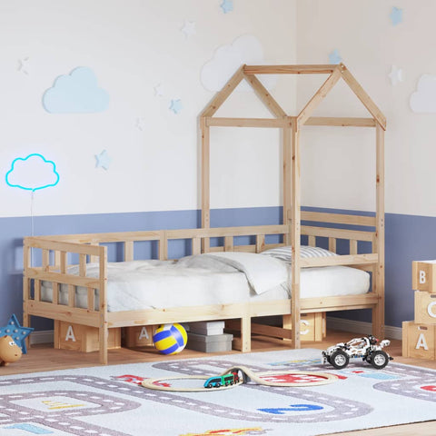 Day Bed with Roof without Mattress 90x200 cm Solid Wood 3282234