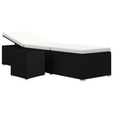 Sun Lounger Black, Cream White 317111