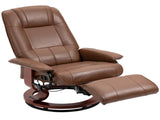 Faux Leather Armchair, with 145&deg Reclining Back and Footrest - Brown T3398P342242