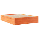 Bed with Mattress Wax Brown 140x200 cm Solid Wood Pine 3281936