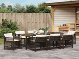 Garden Dining Set 9 pcs Brown Poly Rattan 3380784