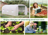 3.5 x 2 x 2 m Polytunnel Greenhouse, Walk-in Green House for Garden with Mesh Windows, Galvanised T3398P310902