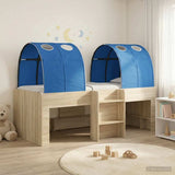 Kids'High Bed Frame with Tunnel 3 pcs Sonoma Oak and Blue 3423541