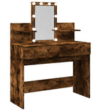 Dressing Table with LED Smoked Oak 100x40x130 cm 848203