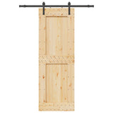 Sliding Door with Hardware Set 85x210 cm Solid Wood Pine 3332702