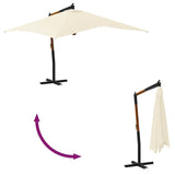 Cantilever Garden Parasol with Wooden Pole 400x300 cm Sand White 318429