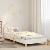 Children's Bed Frame with Headboard Cream 90 x 190 cm 42011033