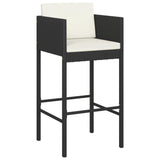 5 Piece Garden Bar Set with Cushions Black Poly Rattan 3203924