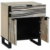 Bedside Cabinet with Drawer White and Black 50 x 33 x 60 cm 4017983